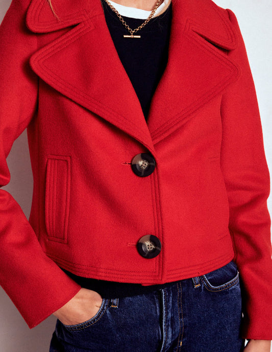 Topstitch Jacket Poppy Red