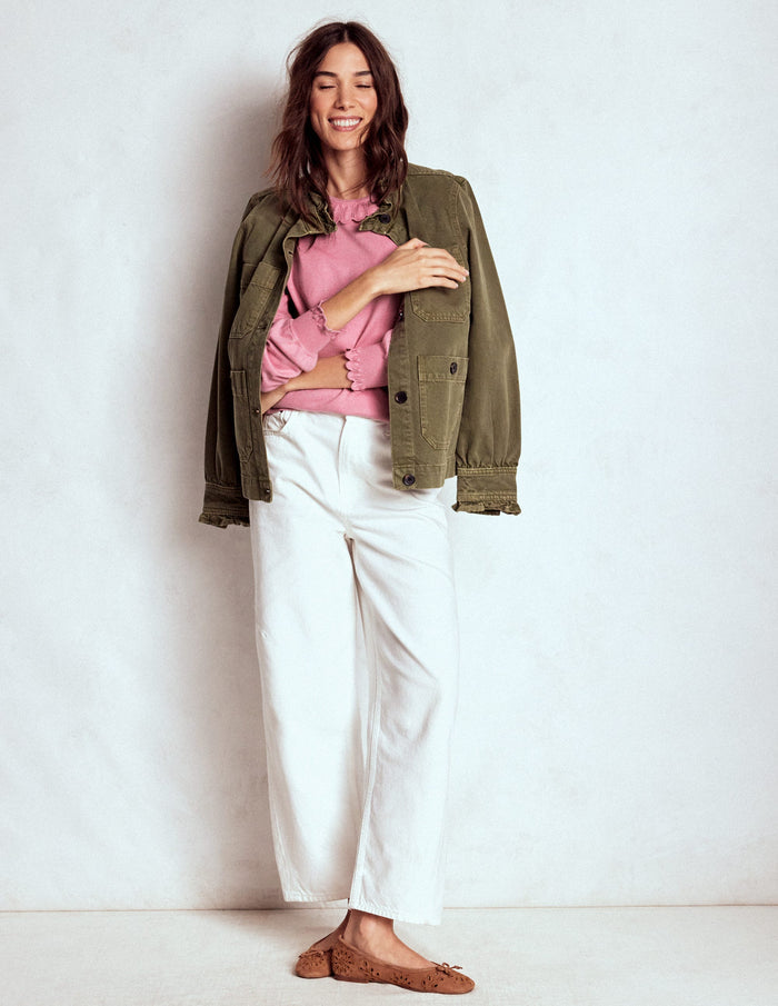 Melina Cotton Ruffle Sweater Formica Pink