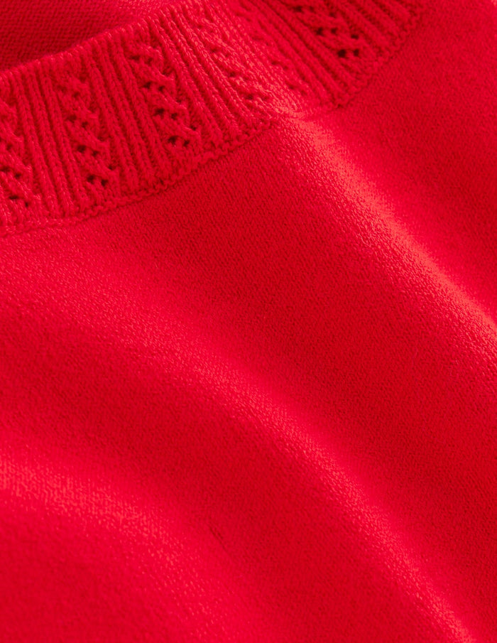 Emilia Cotton Crew Sweater Poppy Red