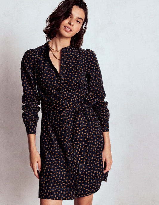 Bre Cord Short Dress French Navy, Painted Dot