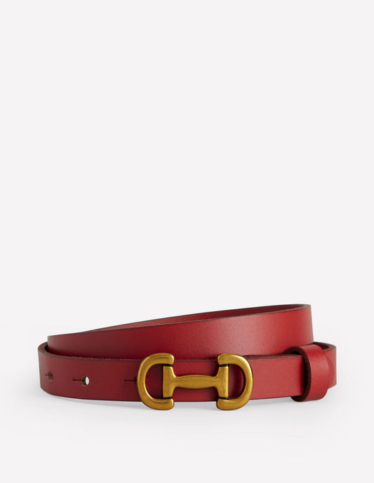 Iris Skinny Snaffle Trim Belt Red