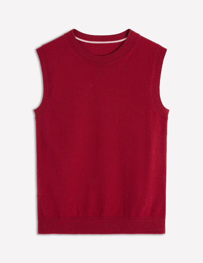 Eva Cashmere Vest Red Liquorice