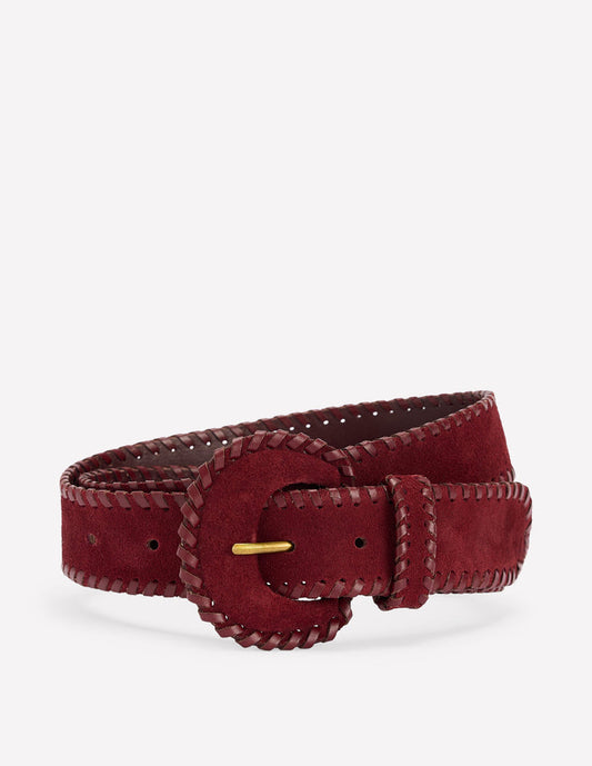 Covered Whipstitch Belt Oxblood