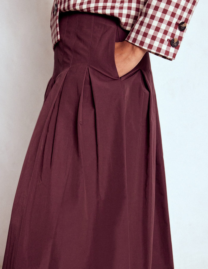 Valentina Taffeta Midi Skirt Deep Wisteria