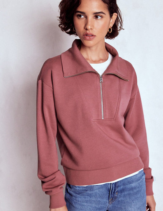 Panelled Half-zip Sweatshirt Blushing Rose