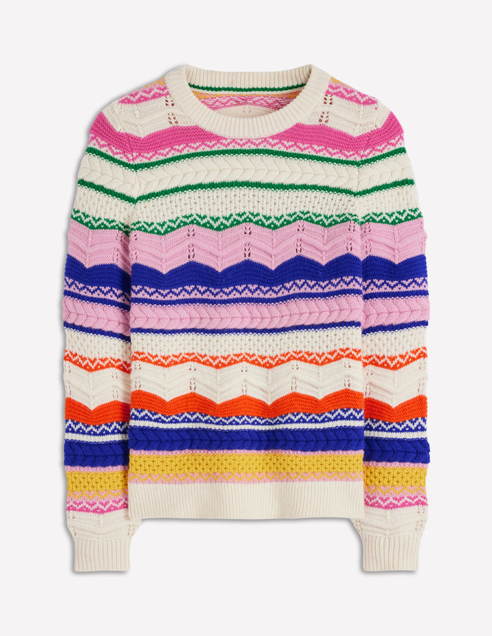 Textured Fair Isle Sweater Multi