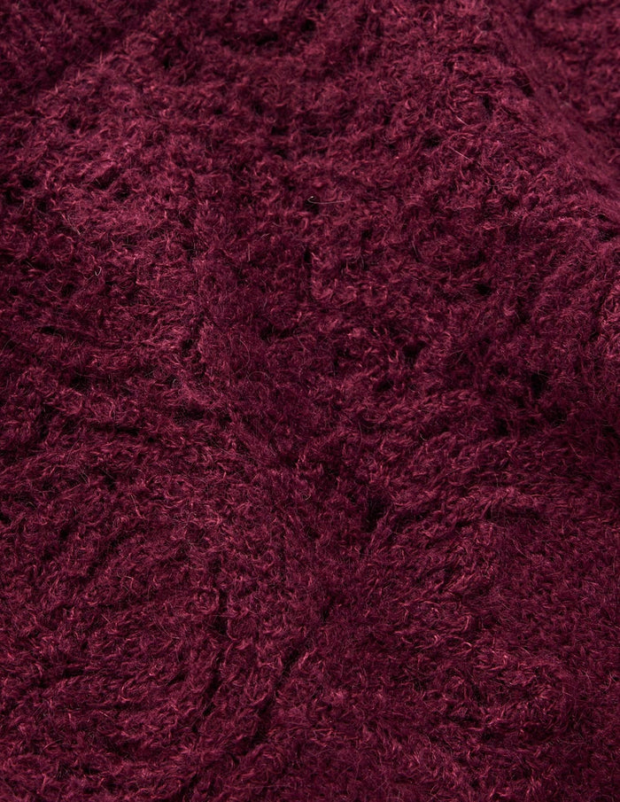Fluffy Embroidered Sweater Deep Wisteria