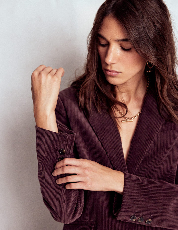Woodbridge Cord Blazer Deep Aubergine
