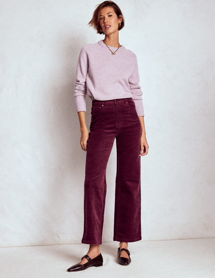5-Pocket Cord Column Jeans Burgundy