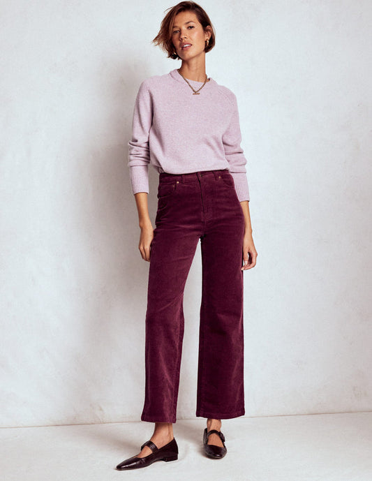 5-Pocket Cord Column Jeans Burgundy