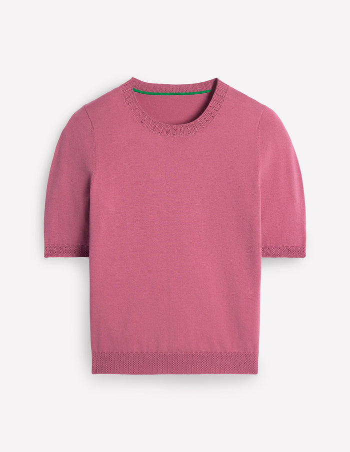 Emilia Cotton Crew T-shirt Pink Heather