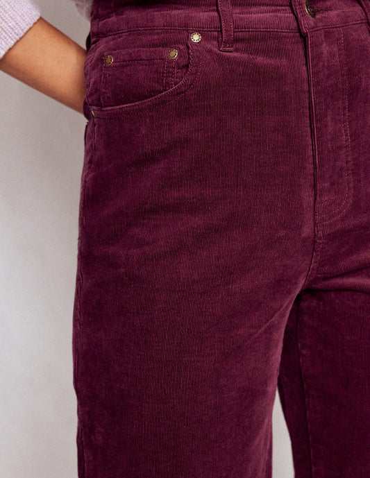 5-Pocket Cord Column Jeans Burgundy