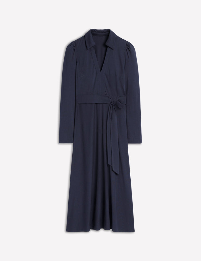 Imogen Collared Jersey Dress Navy