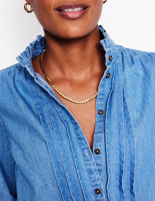 Metal Heart Necklace Gold