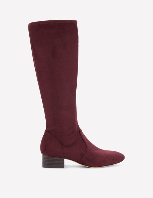 Flat Stretch Knee Boots Chestnut