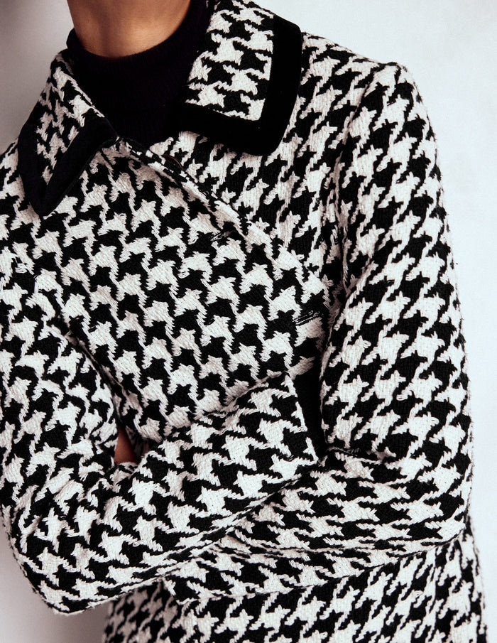 Edinburgh Swing Coat Black Dogstooth