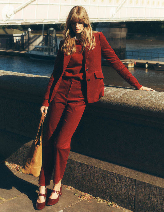 Canonbury Cord Pants Burgundy Red