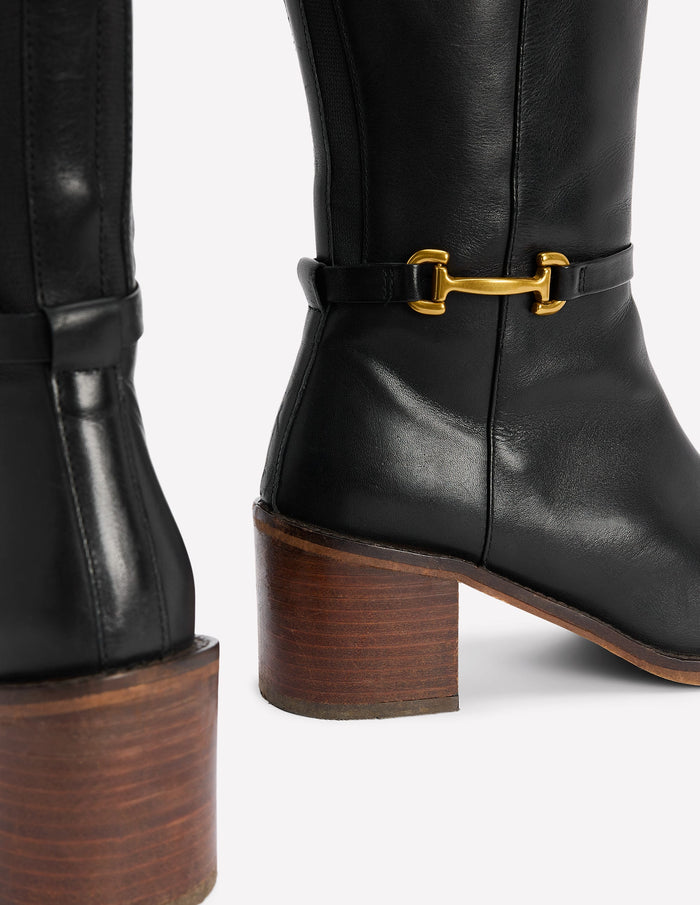 Iris Snaffle Heel Boot Black