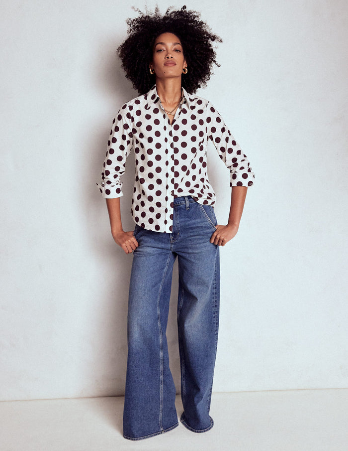 Sienna Cotton Shirt Deep Wisteria, Spots