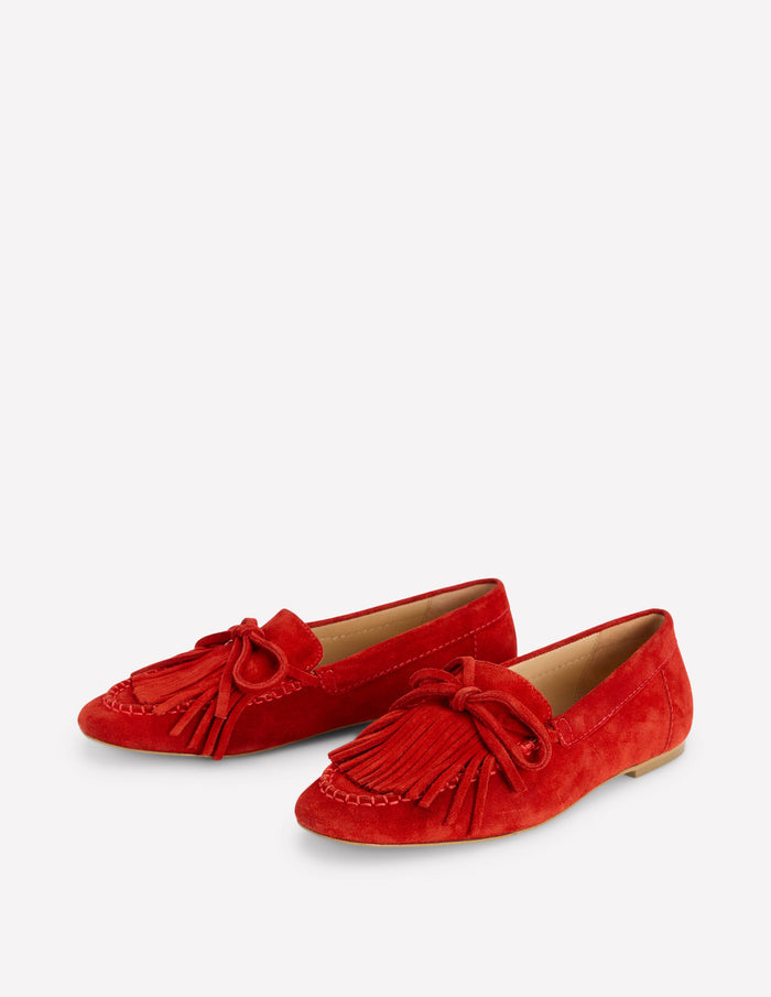 Soft Tassel Deck Shoes Post Box Red