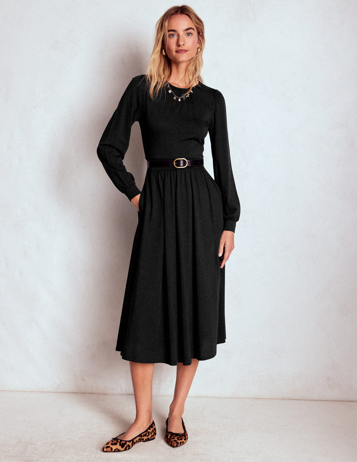 Alexandra Jersey Midi Dress Black