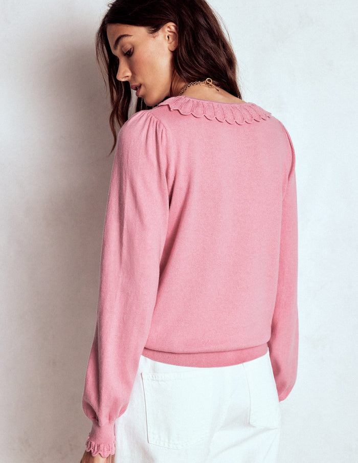 Melina Cotton Ruffle Sweater Formica Pink