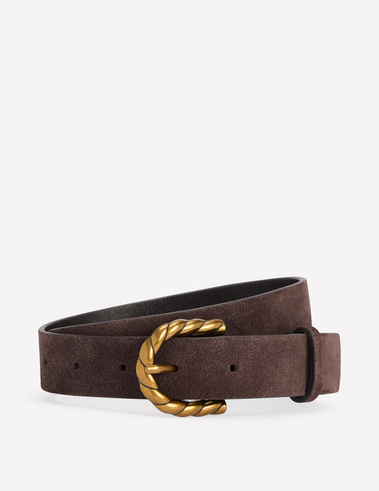 Twist Buckle Belt Brown