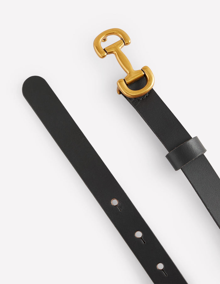 Iris Skinny Snaffle Trim Belt Black