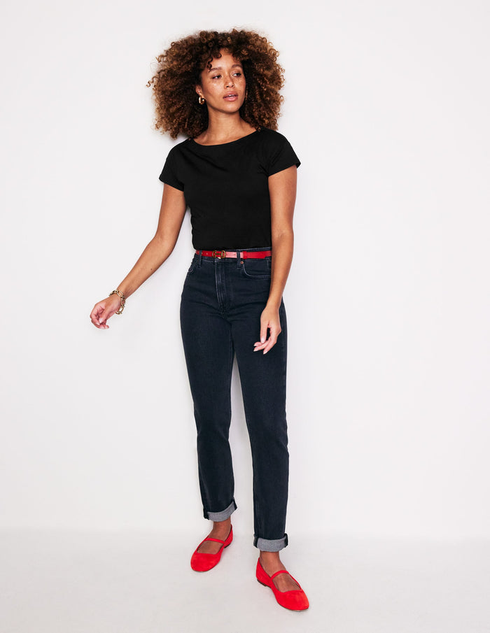 Supersoft Boat Neck T-Shirt Black