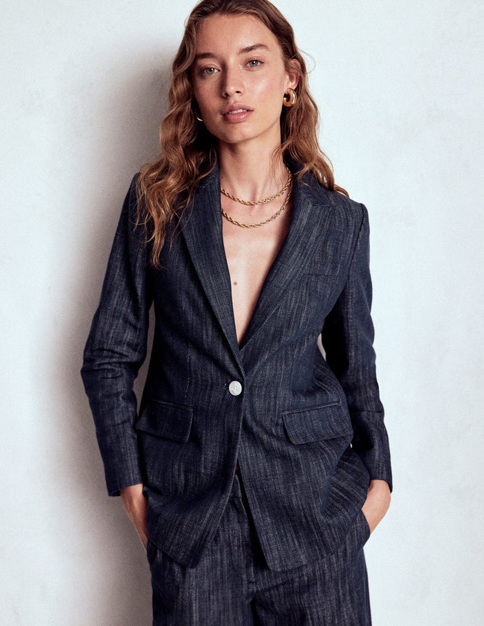 Woodbridge Twill Blazer Navy, Indigo