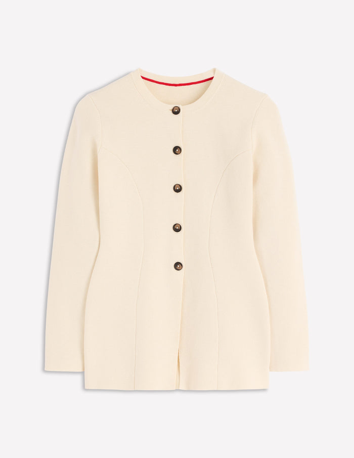 Joanna Fitted Knitted Jacket Warm Ivory