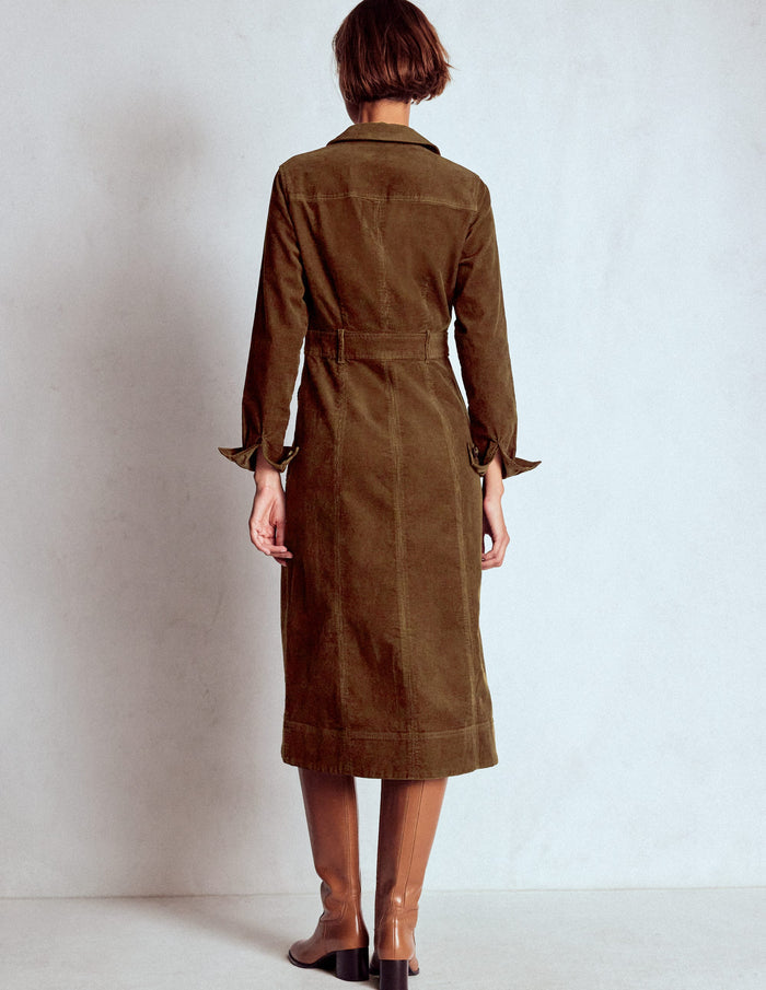 Amanda Cord Midi Dress Raw Umber