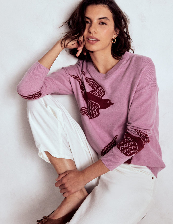 Natasha Novelty Sweater Swooping Swallow