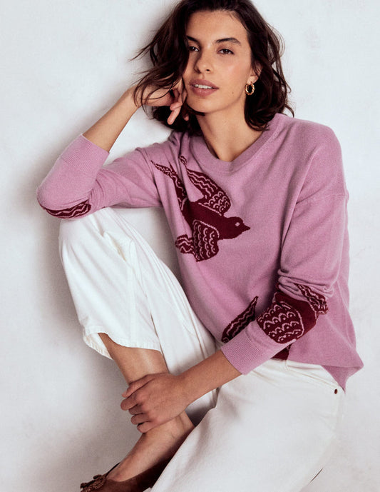 Natasha Novelty Sweater Swooping Swallow