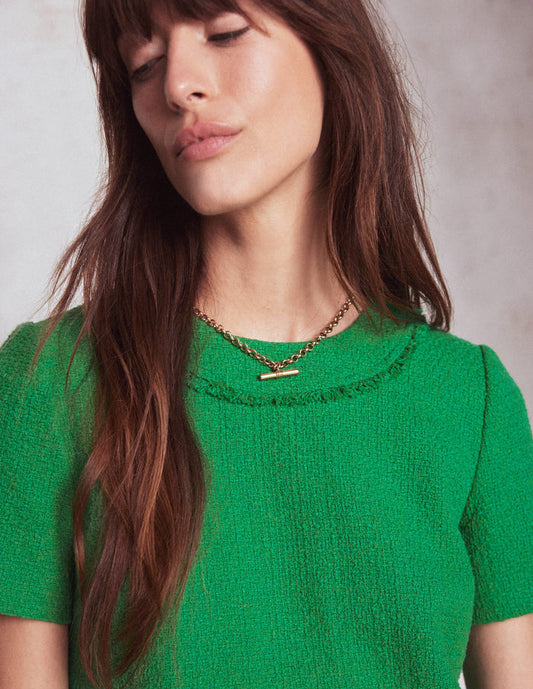 Evita Cotton Shift Dress Rich Emerald