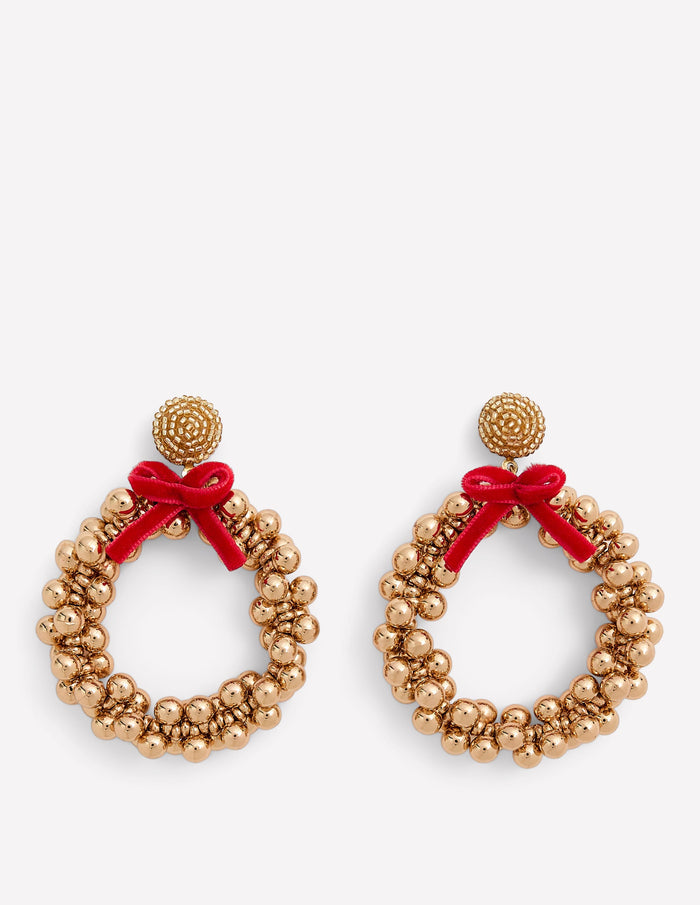 Christmas Novelty Earrings Wreath