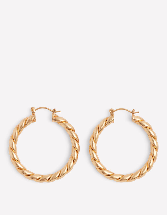 Large Chunky Twist Hoops Gold