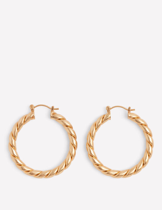 Large Chunky Twist Hoops Gold