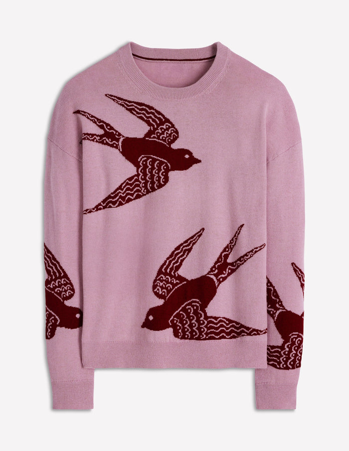 Natasha Novelty Sweater Swooping Swallow