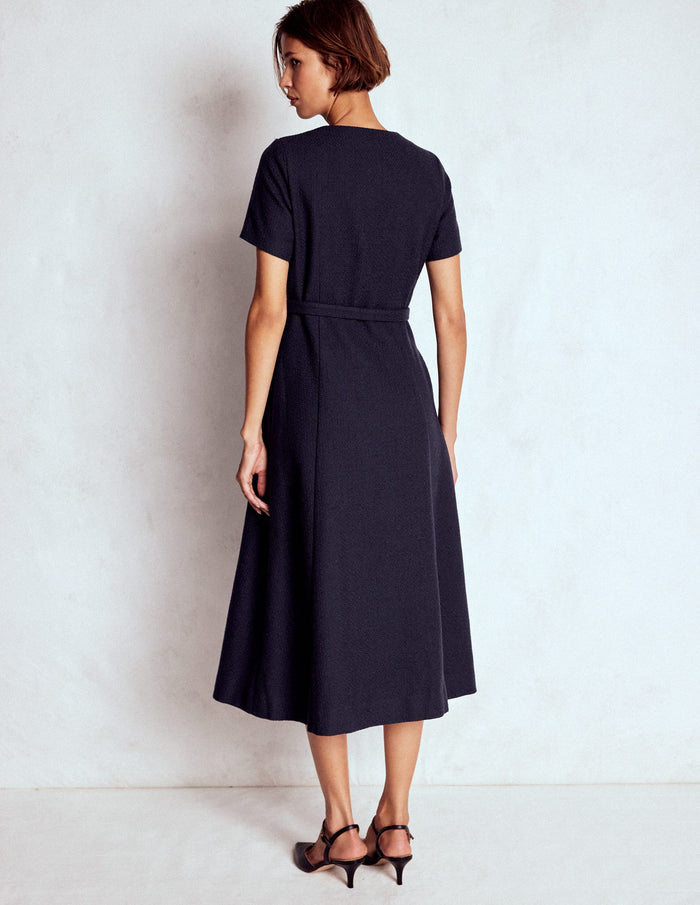 Charlotte Cotton Midi Dress Navy