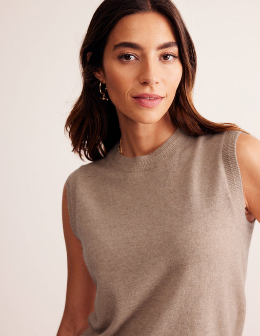 Eva Cashmere Vest Chinchilla Melange