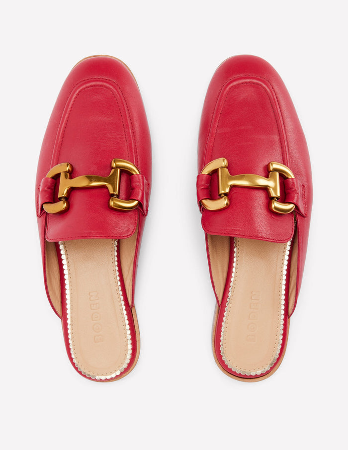 Iris Snaffle Mule Loafers Red