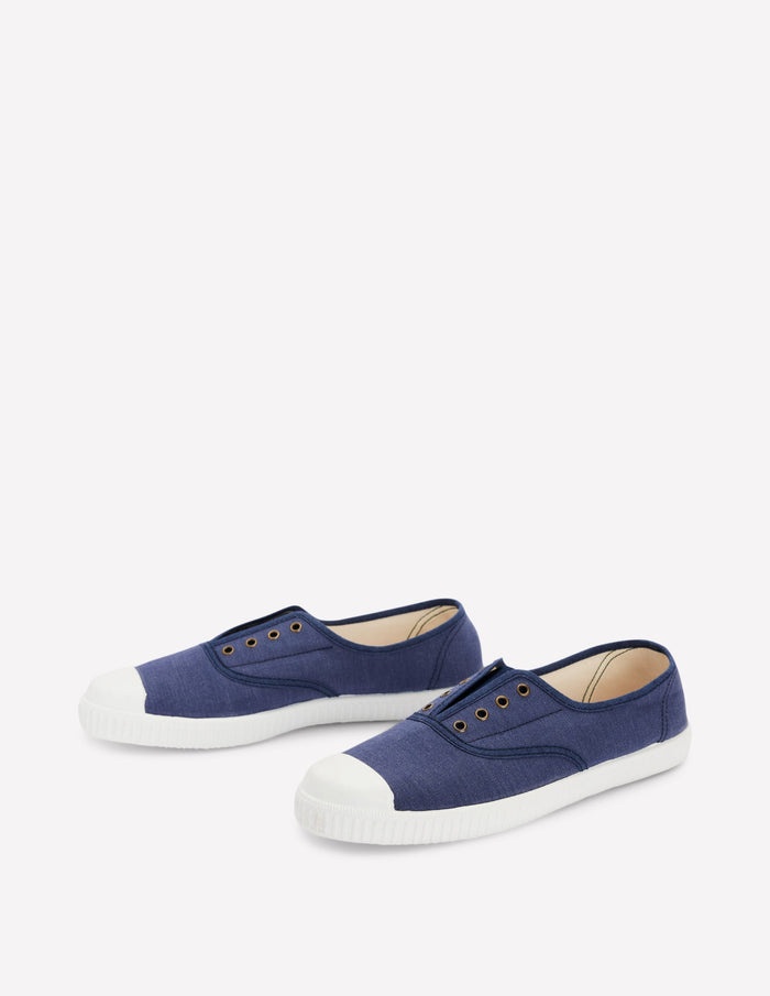 Laceless Canvas Plimsoll Navy