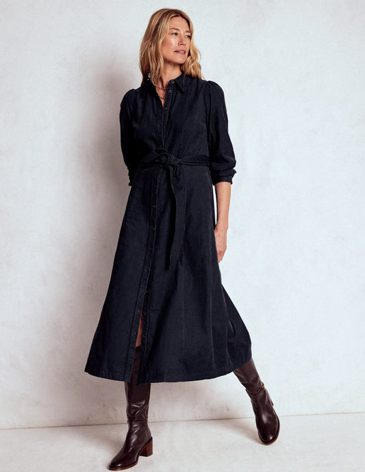 Clara Cord Midi Dress Midnight Blue