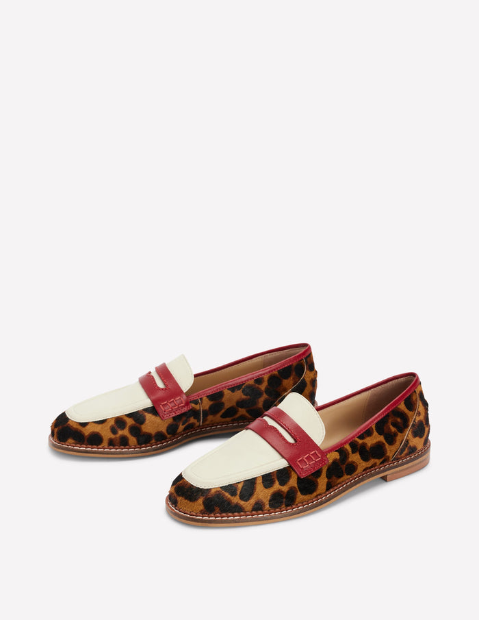 Nya Penny Loafers Leopard Colourblock