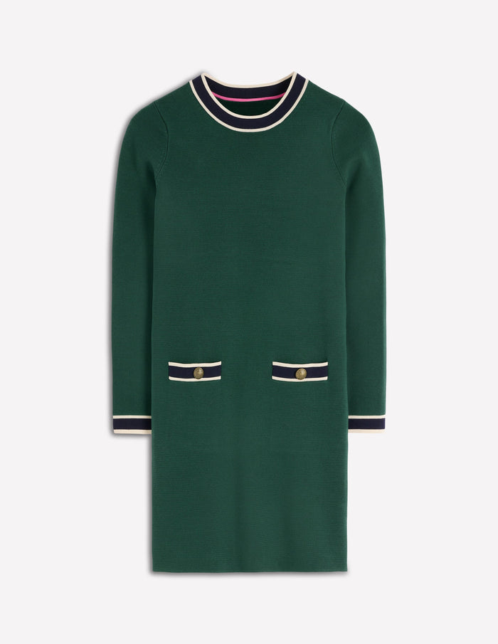 Holly Knitted Shift Dress Emerald Night