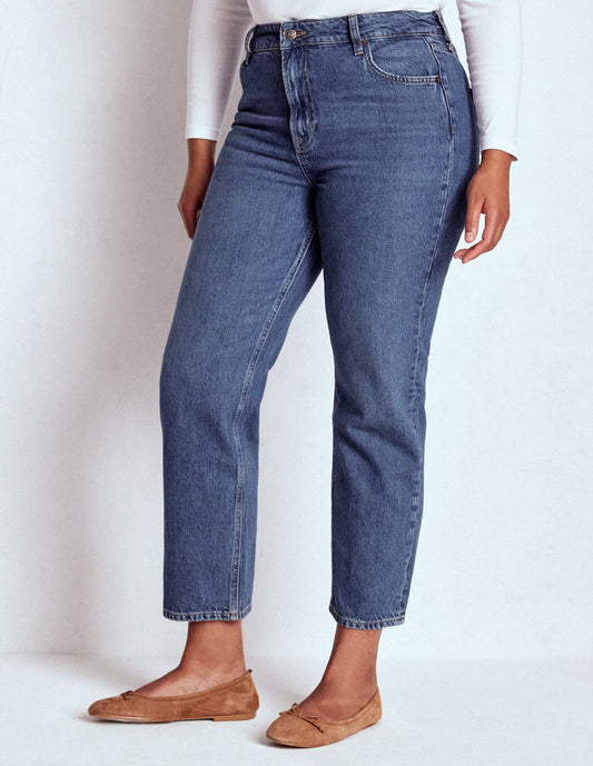 High Rise Rigid Straight Jeans Mid Vintage