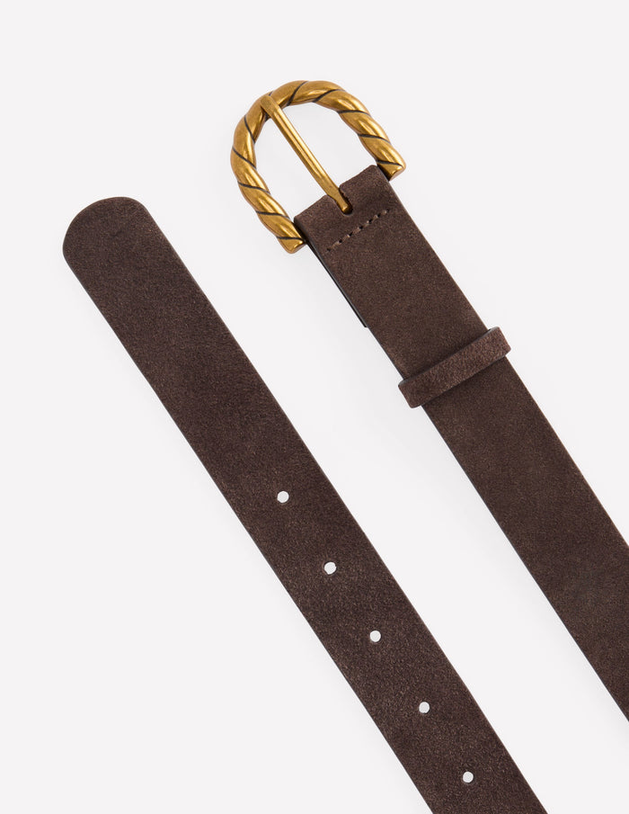 Twist Buckle Belt Brown