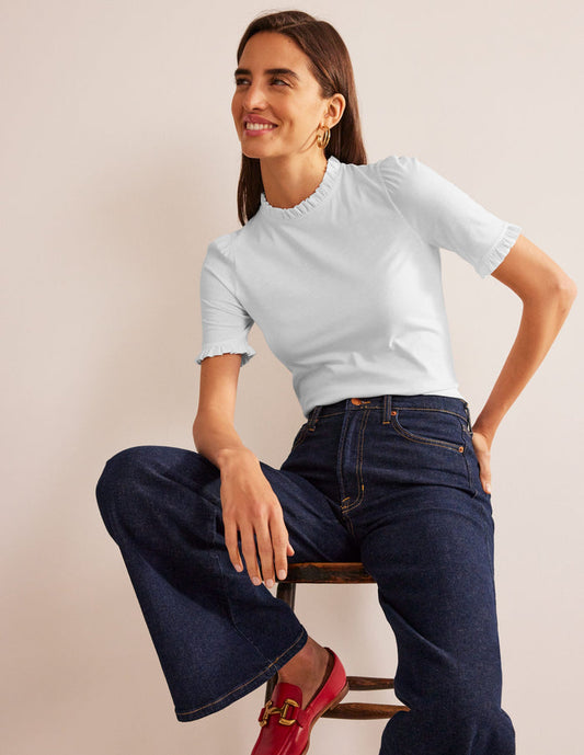 Supersoft Frill Detail T-shirt White