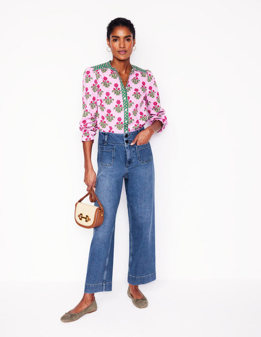 Patch Pocket Cropped Pants Light Vintage